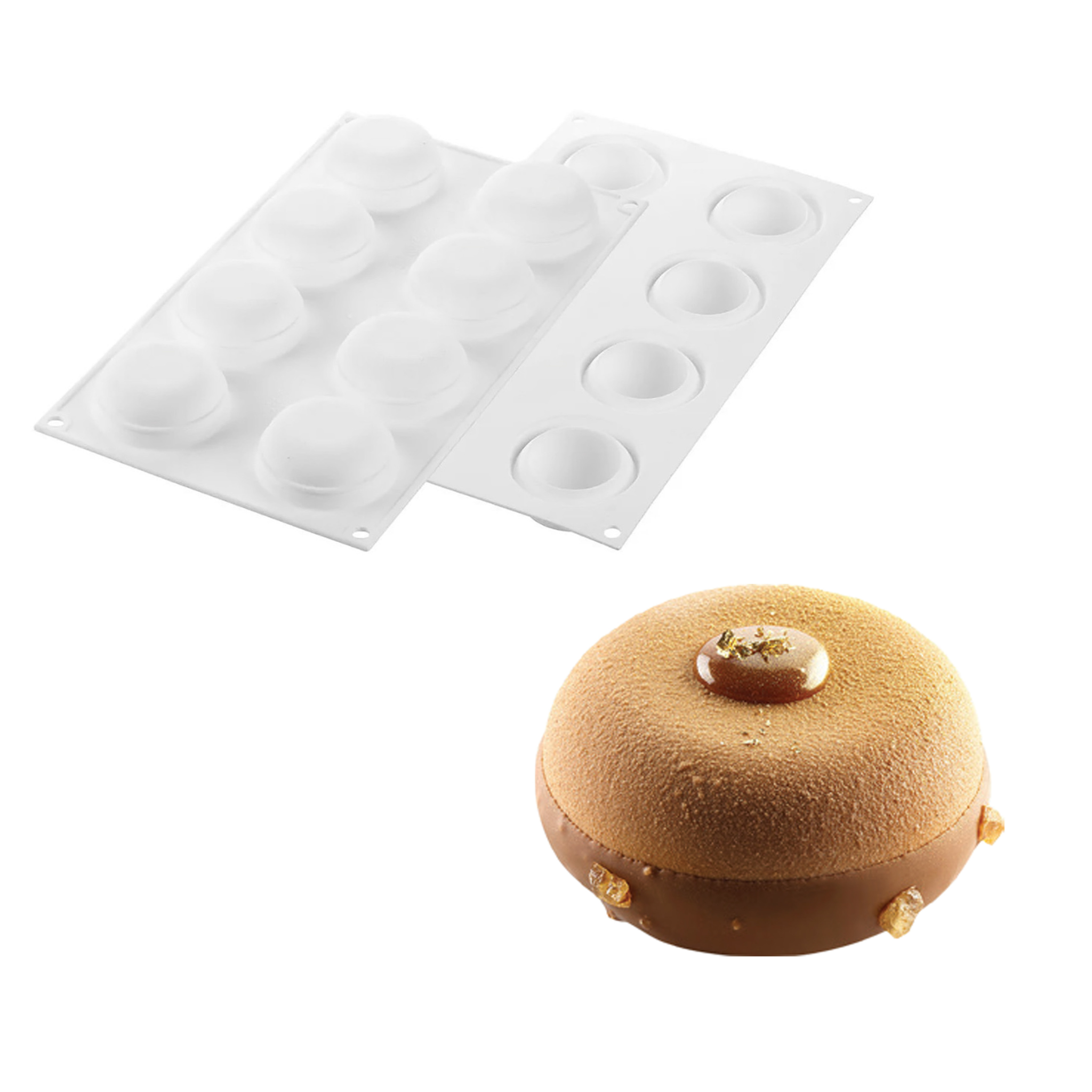 Silikomart - Moule Silicone 8 Ronds Bombés Ode Ø 55 mm