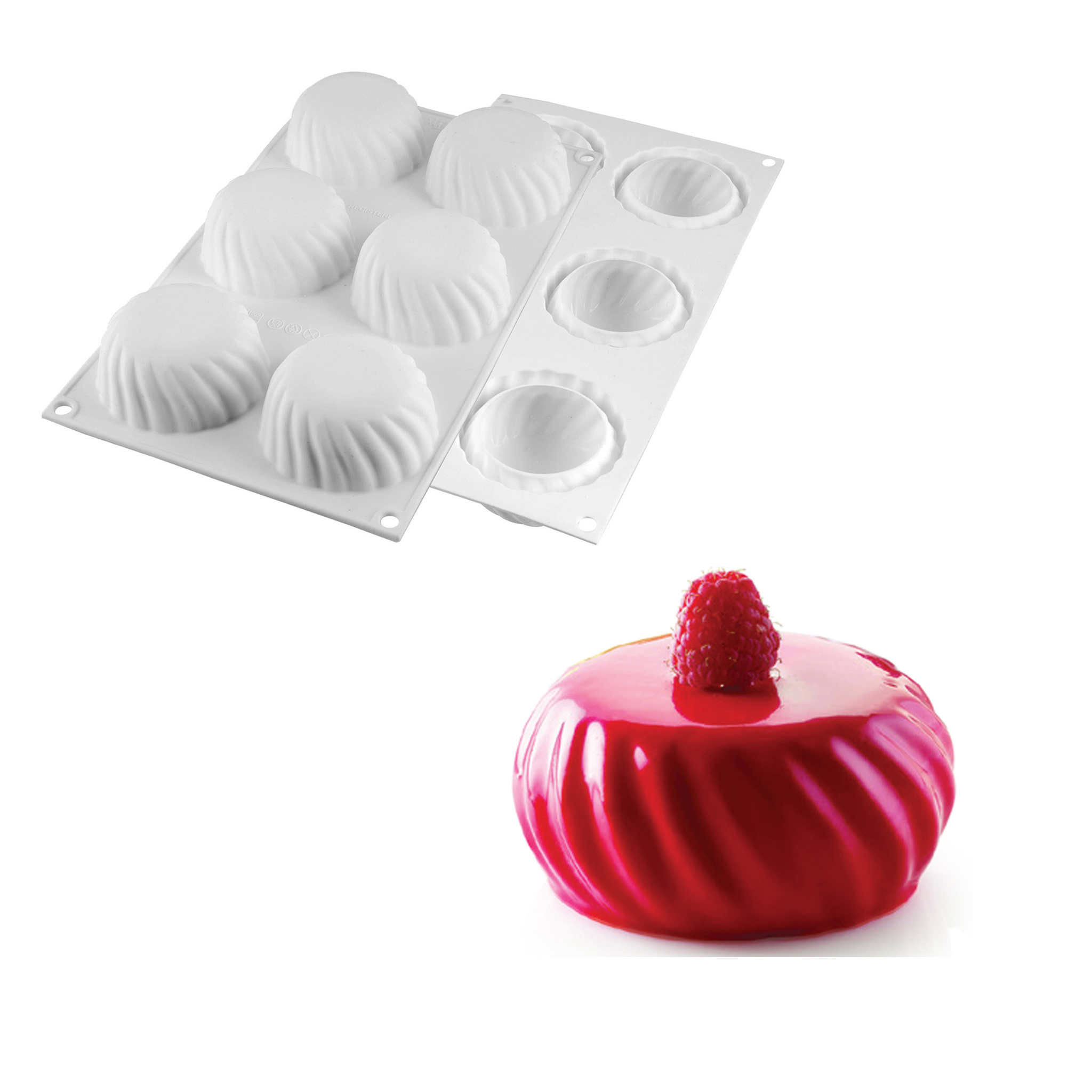 Silikomart - Moule Silicone 6 Palets Vrillés Samouraï Ø 70 mm