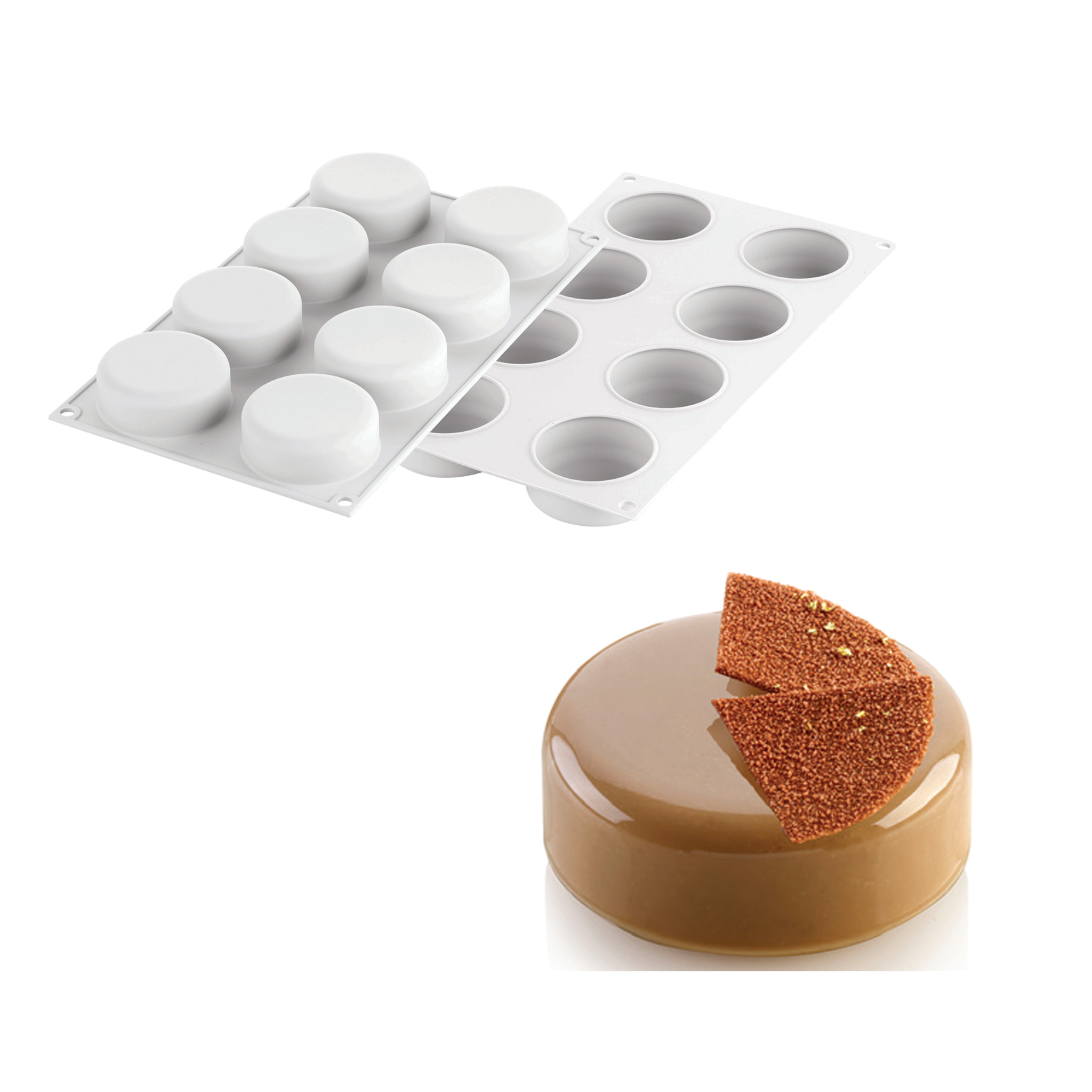 Silikomart - Moule Silicone 8 Ronds Essenziale Ø 65 mm