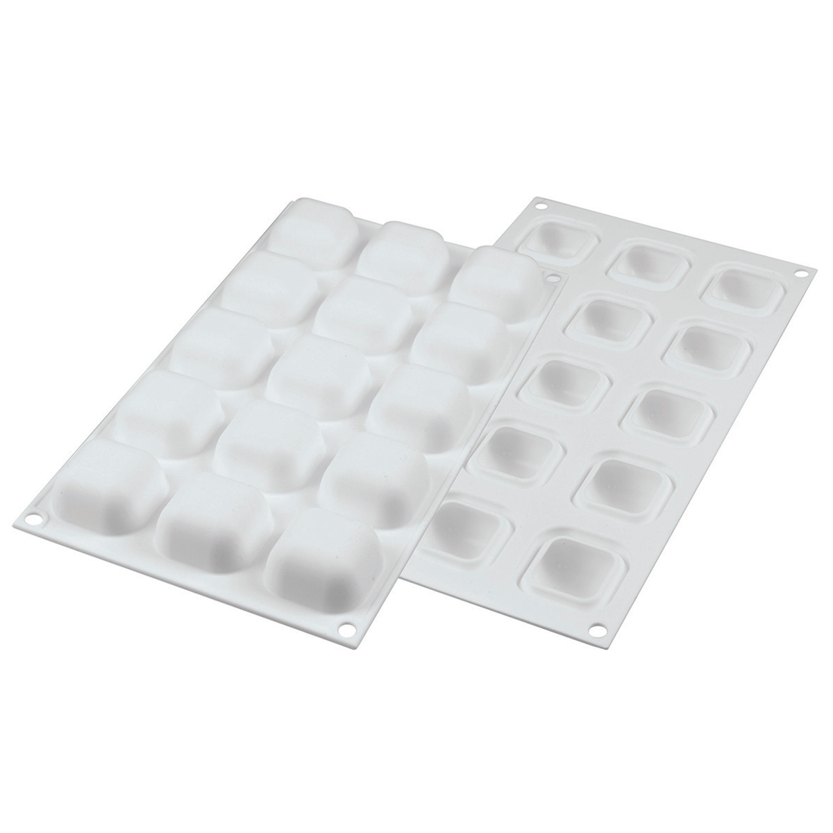 Moule silicone 12 Carrés bombés – Vue du moule