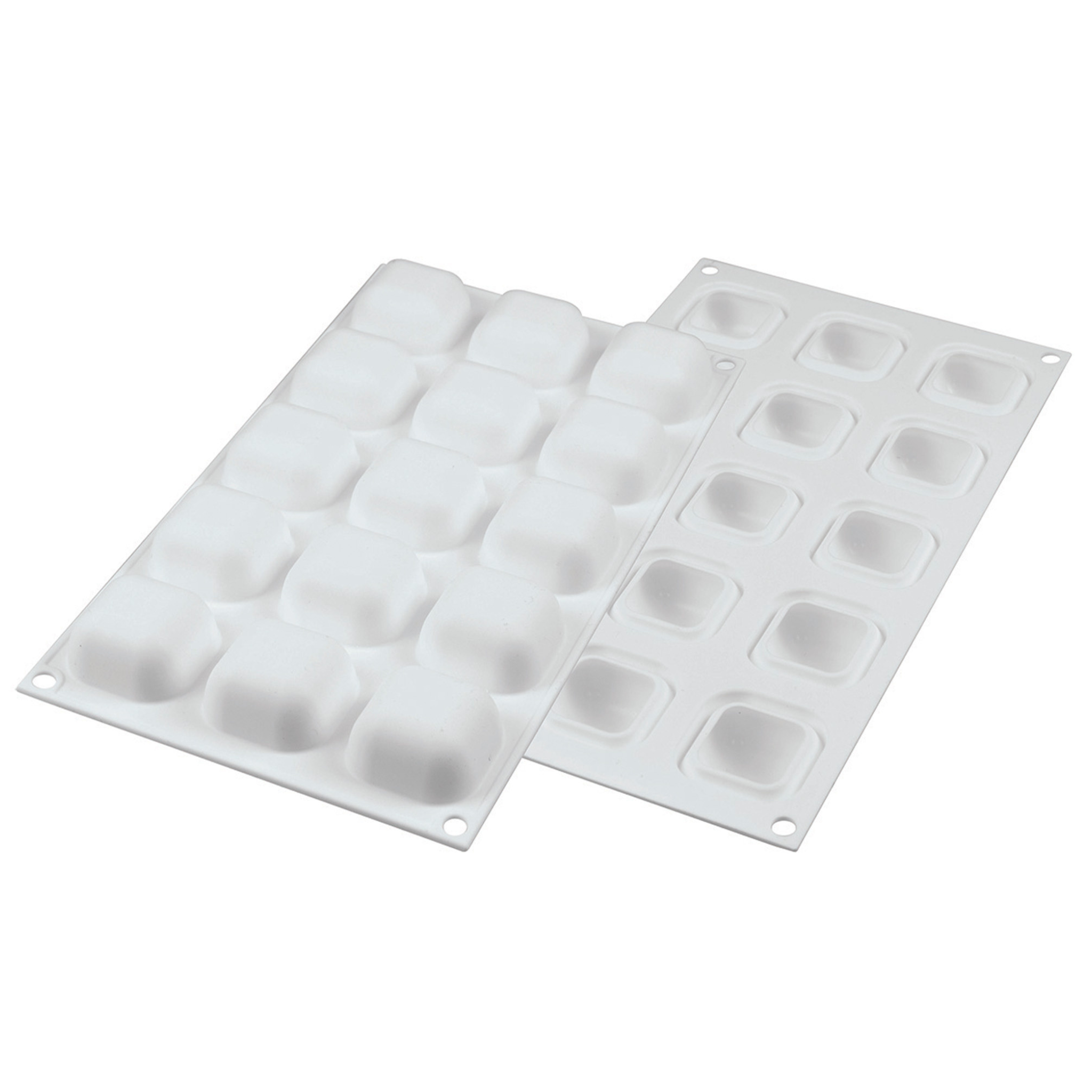 Silikomart - Moule Silicone 15 Carrées Bombés 40 x 40 mm