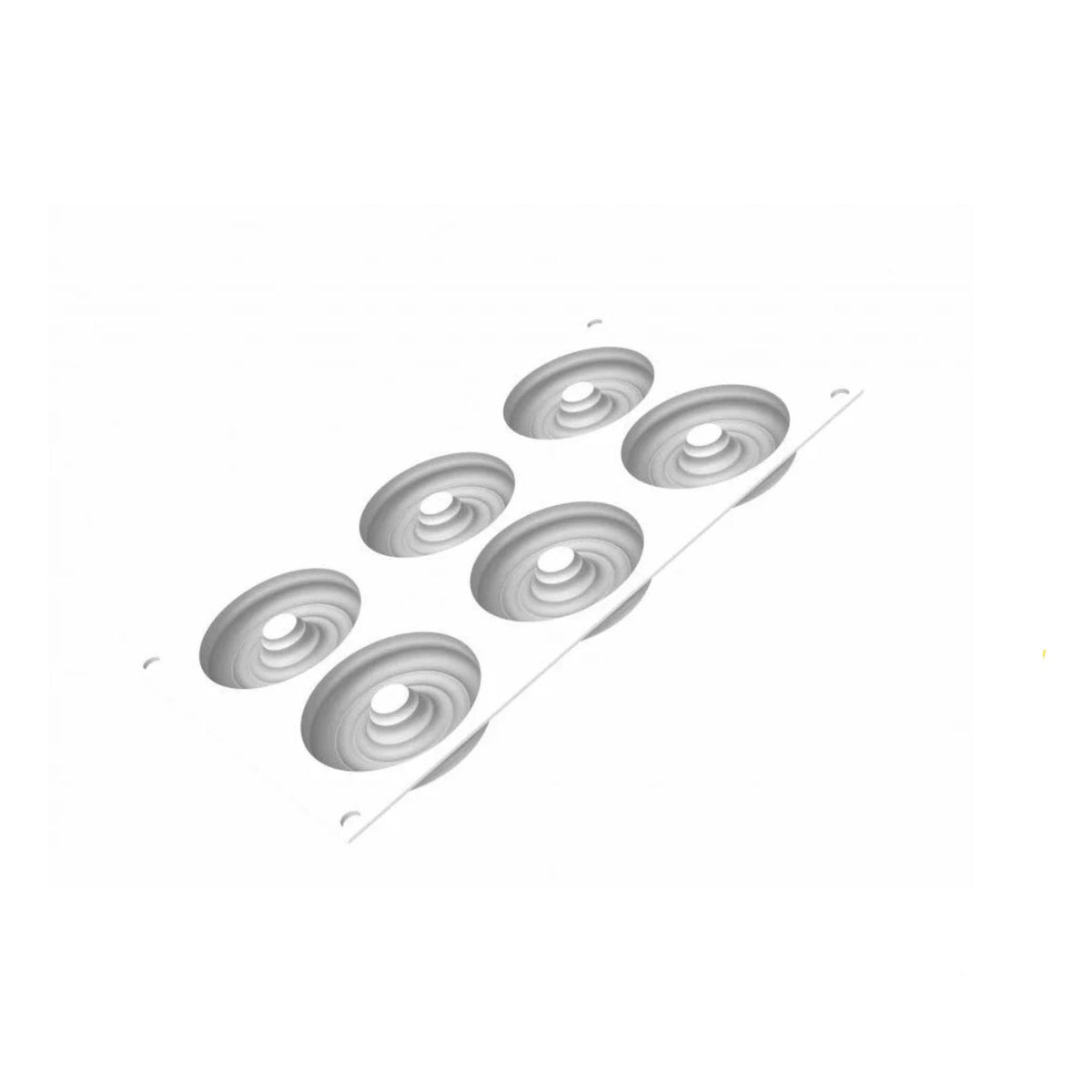 Moule silicone Silikomart 6 empreintes tourbillon vu de dessus