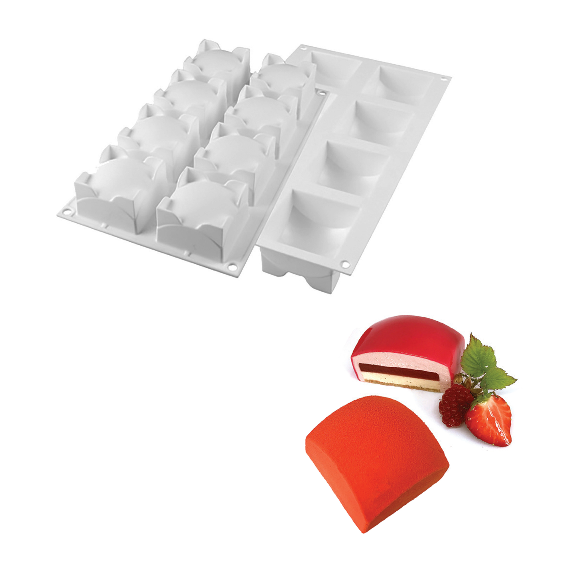 Silikomart - Moule Silicone 8 Carrées Sphères 60 x 60 mm