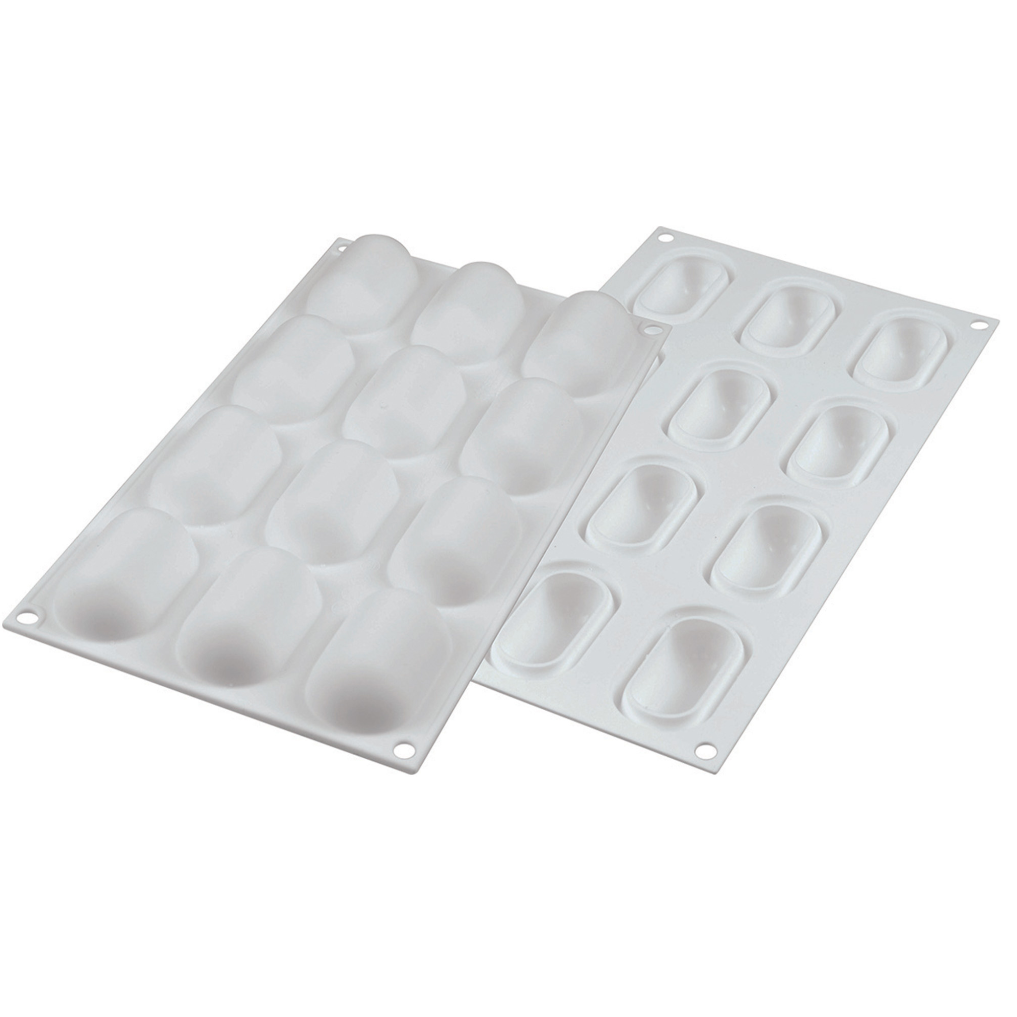 Silikomart - Moule Silicone 12 Mini Ovales Bombés 58 x 29 mm