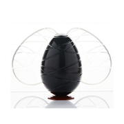 Œuf en chocolat strié sur socle
