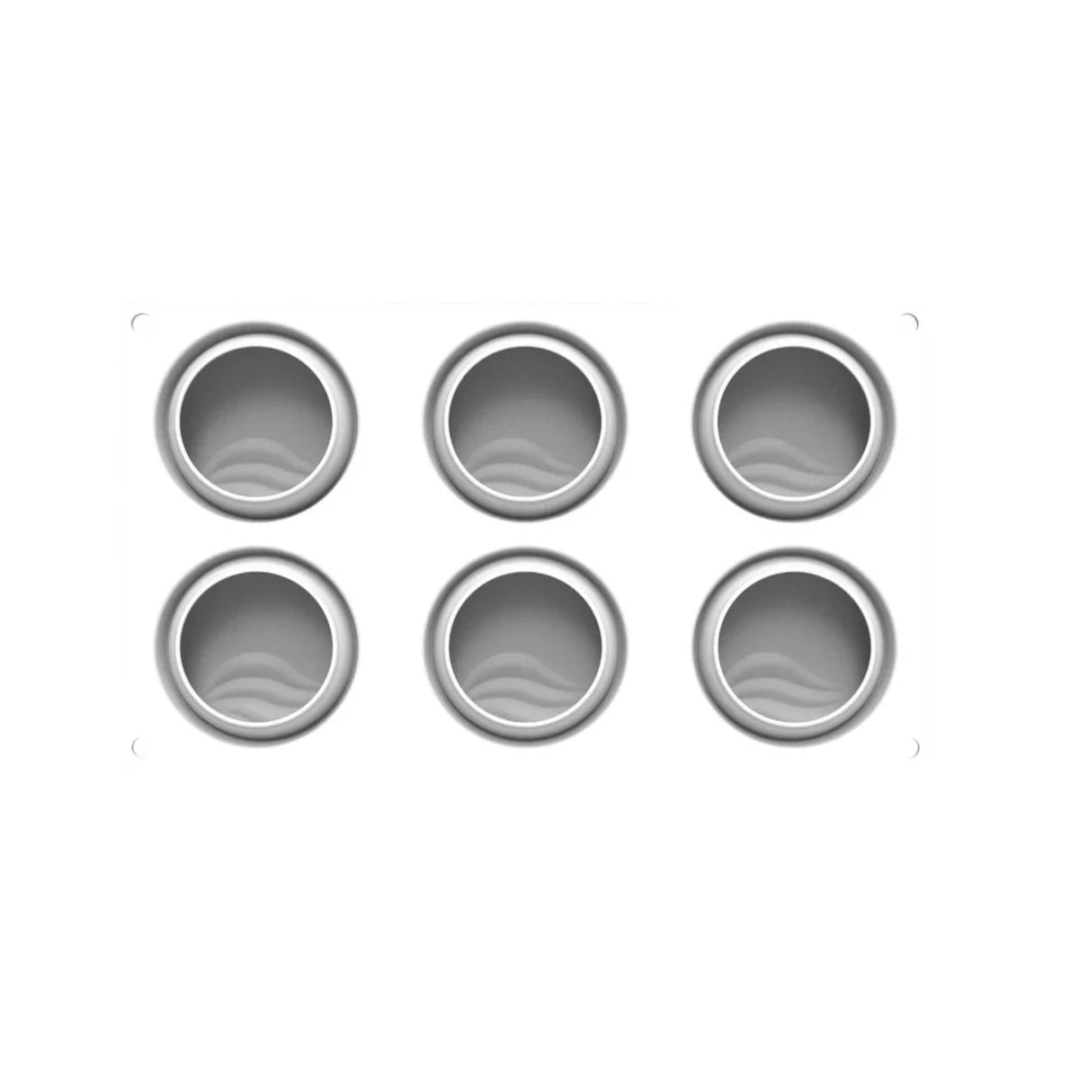 Moule silicone 6 empreintes rondes avec motif ondulé vue intérieure