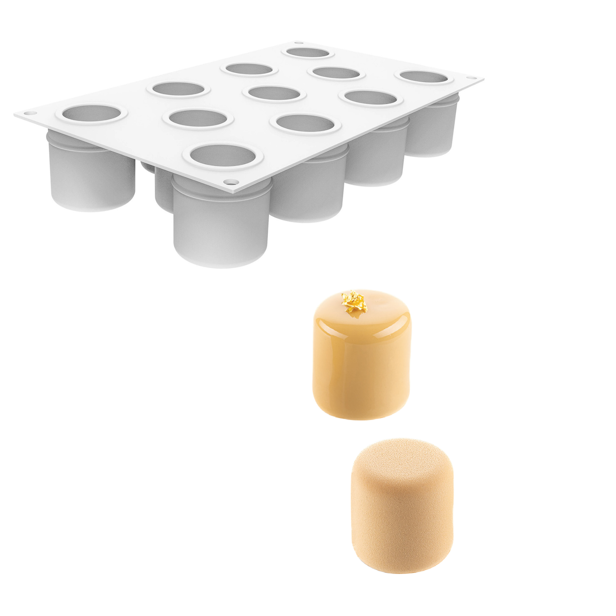 Silikomart - Moule Silicone 11 Cylindre Bombés Ø50 mm 100 ml