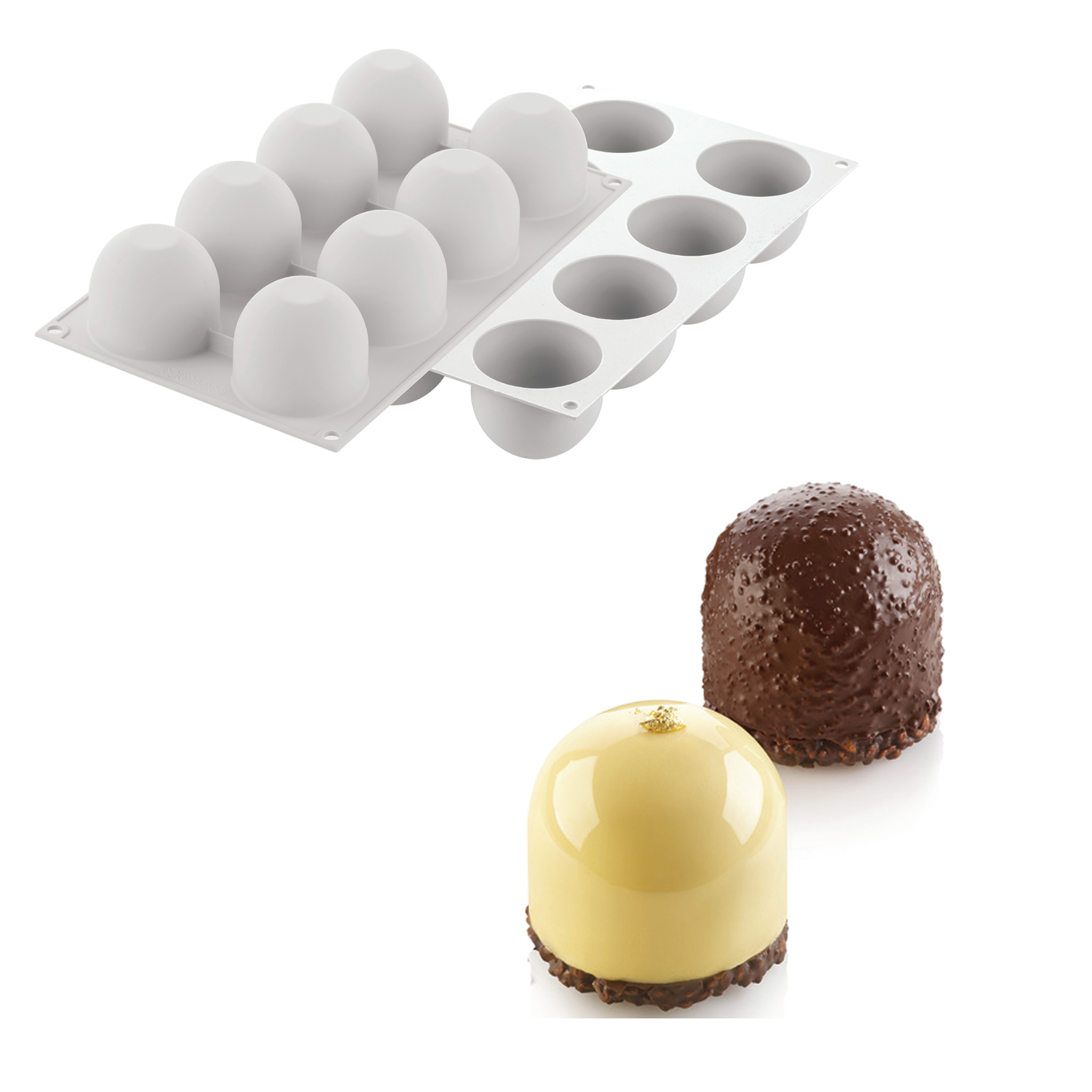 Silikomart - Moule Silicone 8 Dômes Ø62 mm 125 ml