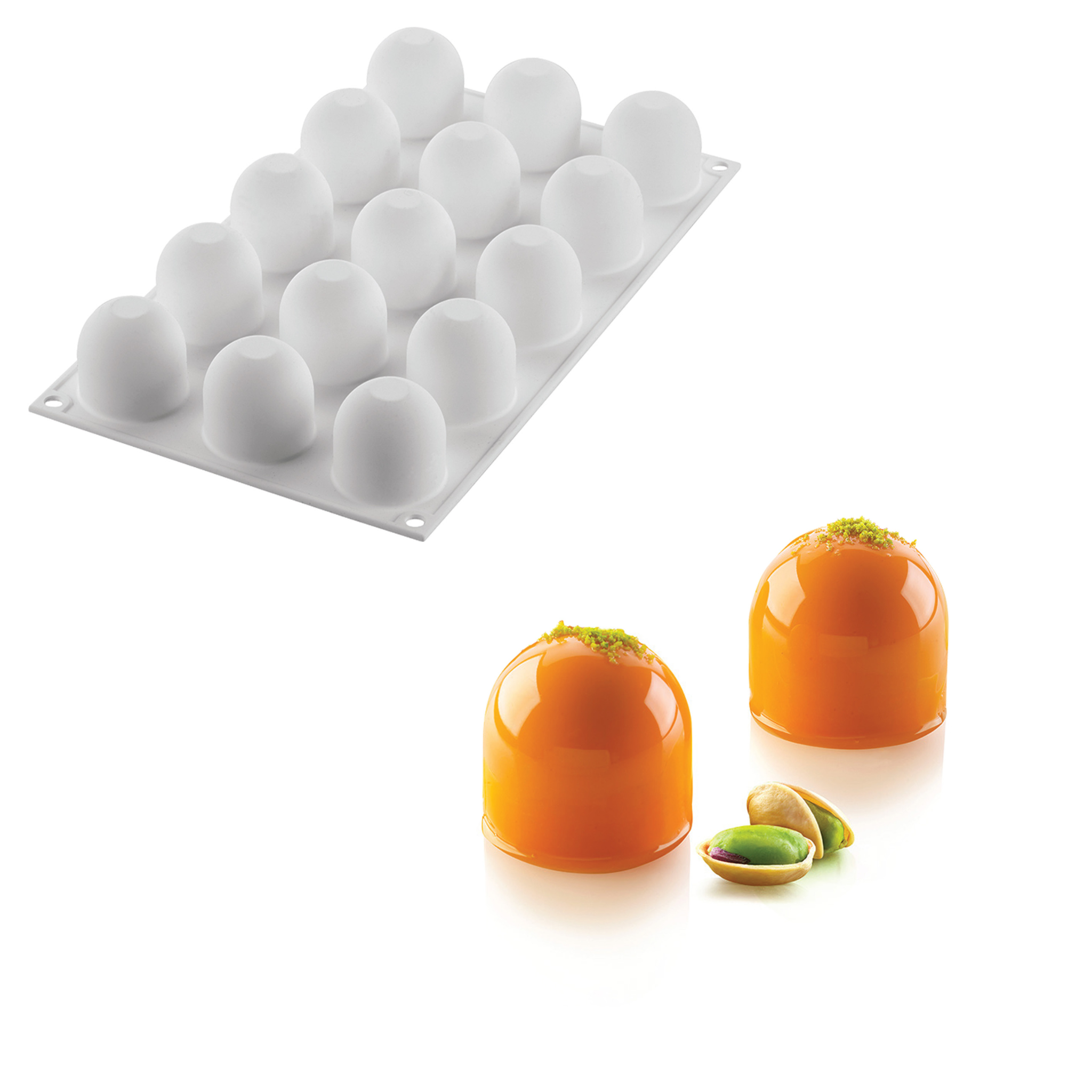 Silikomart - Moule Silicone 15 Dômes Ø40 mm 40 ml