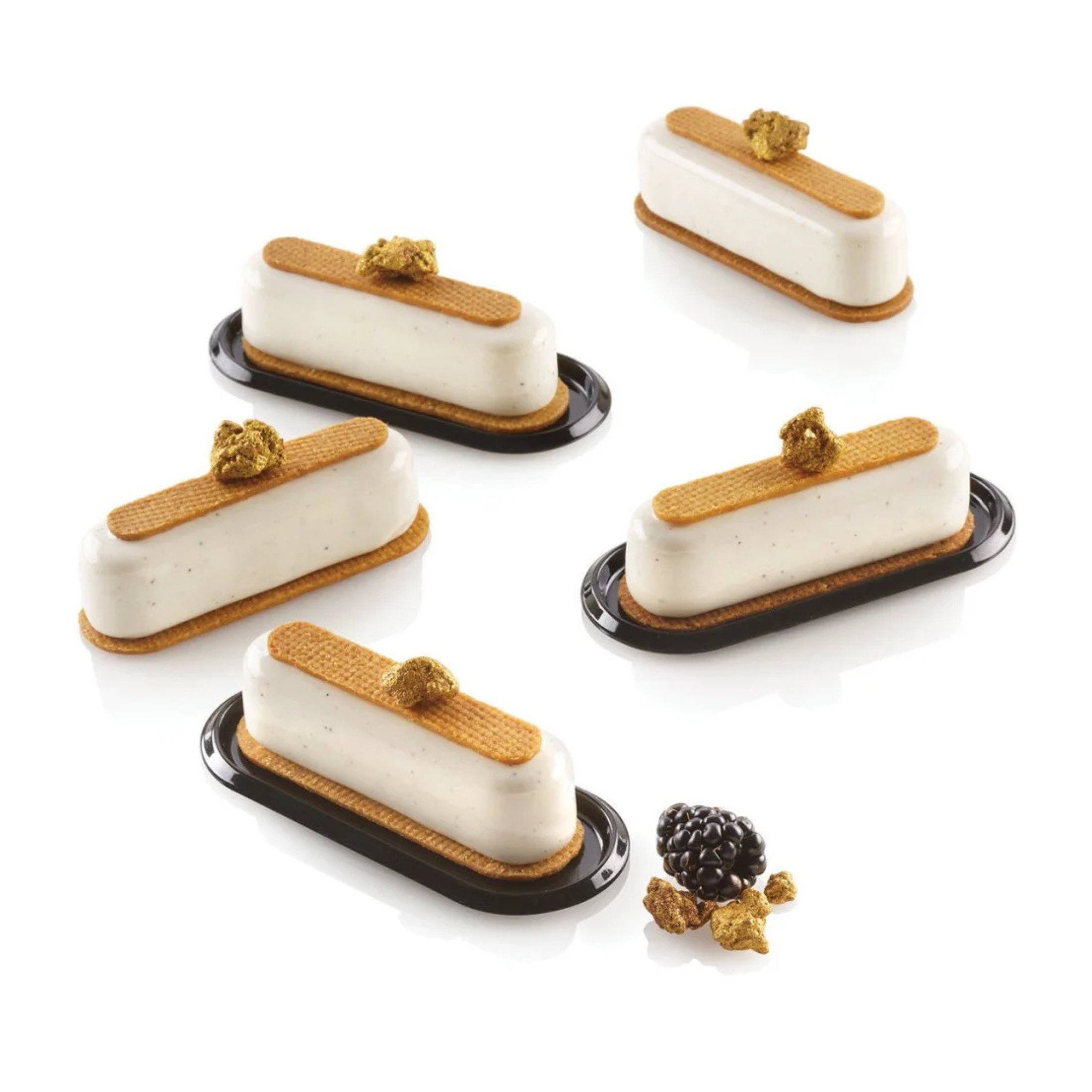 Silikomart - Moule Silicone 12 Mini Éclairs Caroline 83 x 23 mm 30 ml