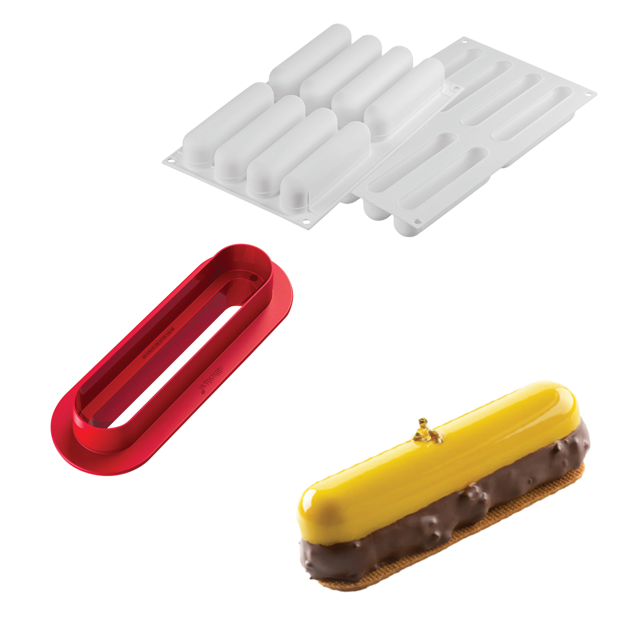 Silikomart - Moule Silicone 8 Éclairs  135 x 28 mm 120 ml
