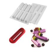 Moule silicone Finger 8 empreintes avec découpoir – Entremets individuels aux mûres