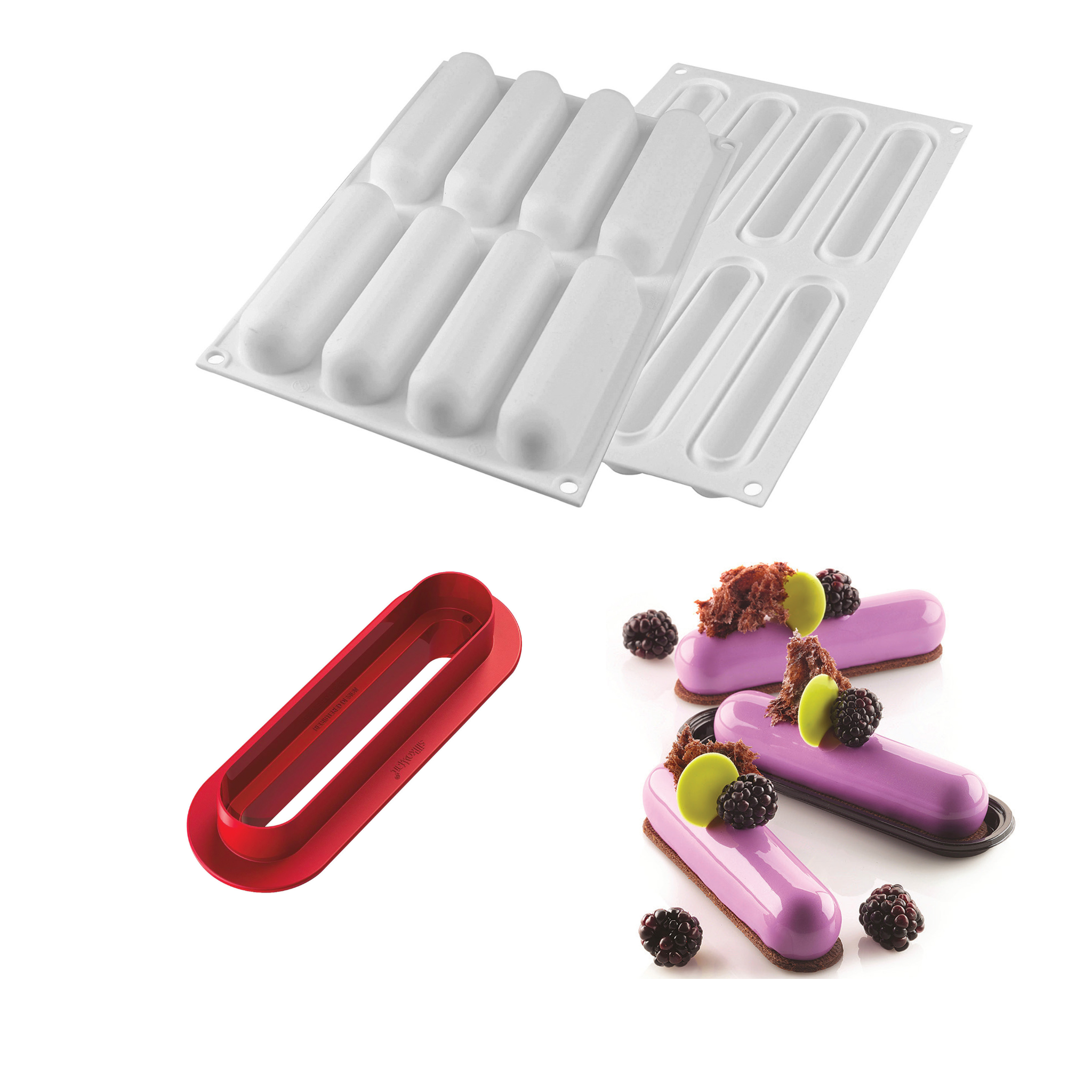 Silikomart - Moule Silicone 8 Fingers 126 x 27 mm 76 ml