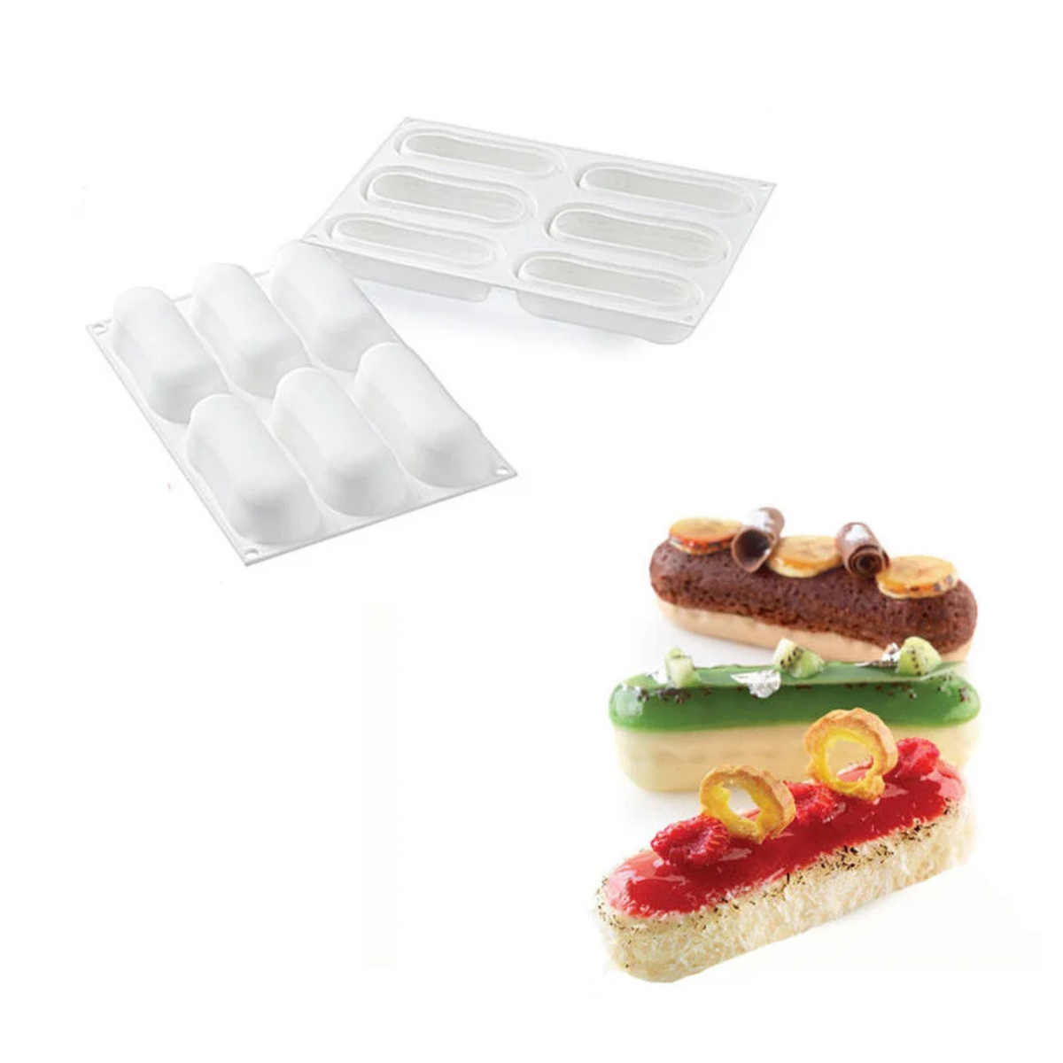 Entremets individuels Finger aux saveurs chocolat, kiwi et framboise