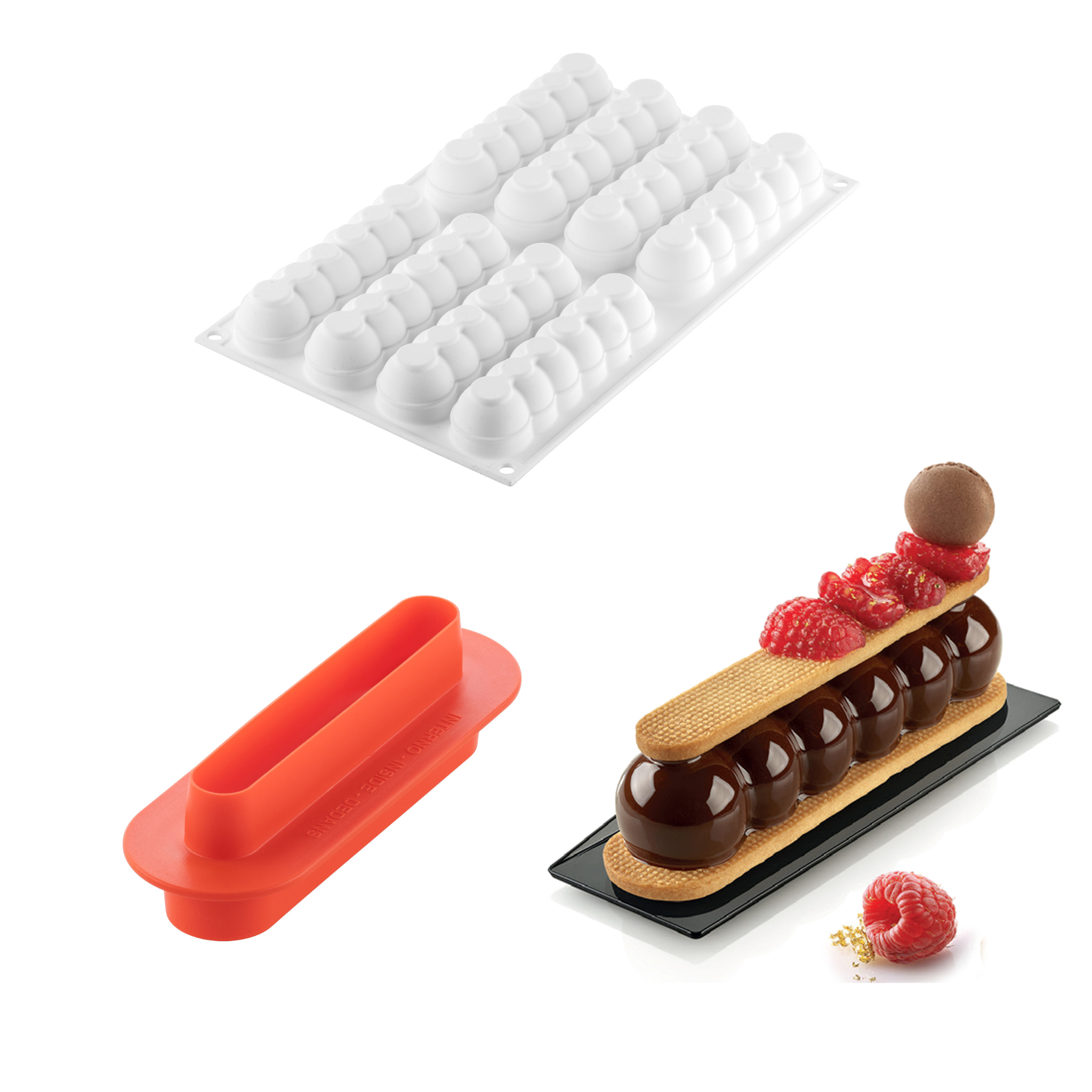 Silikomart - Moule Silicone 8 Éclairs Truffle 130 x 30.5 mm 75 ml