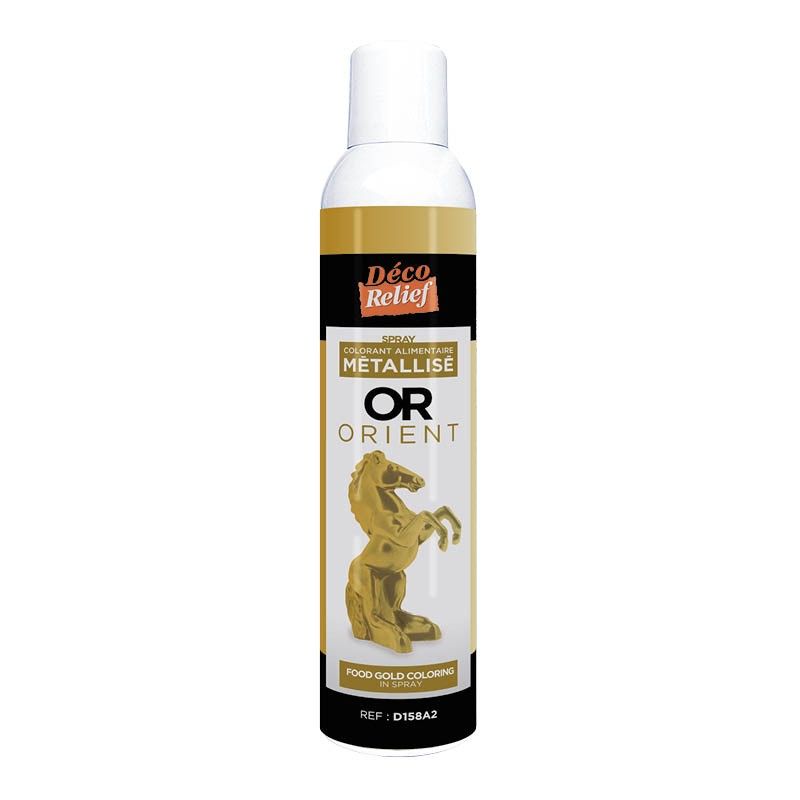 DécoRelief - Spray colorant alimentaire métallisé or orient 300ml