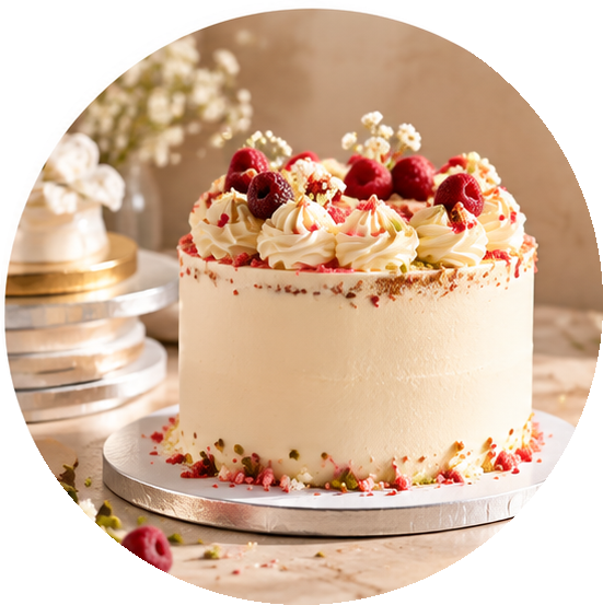 gâteau sur un support