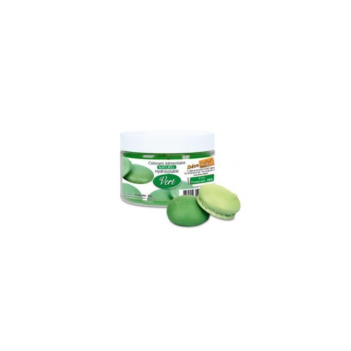 Colorant Alimentaire Naturel Hydrosoluble en Poudre - Vert - Azo Free - 50g