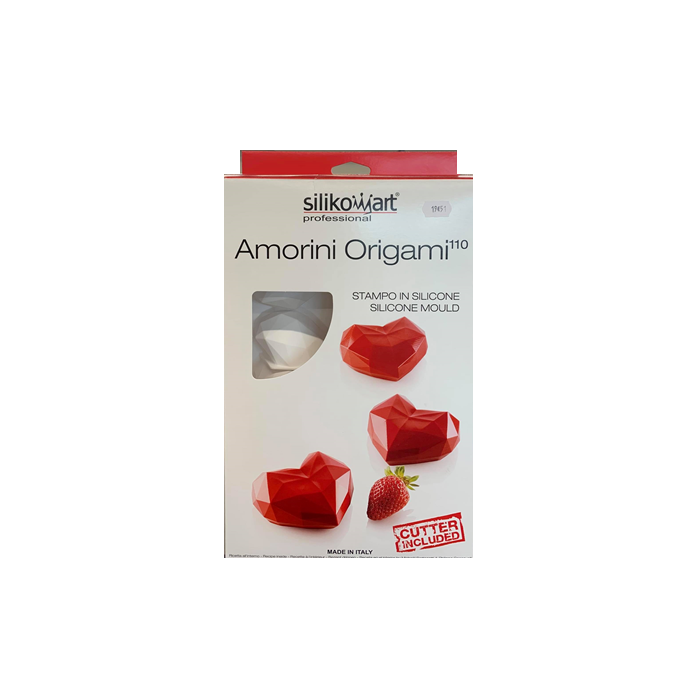 Moule 6 Cœurs Origami 110 ml Silikomart Appareil des Chefs
