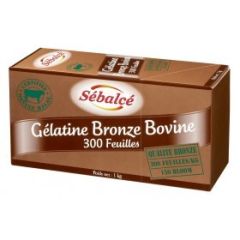Gélatine Bronze bovine Halal - 300 Feuilles - Sébalcé