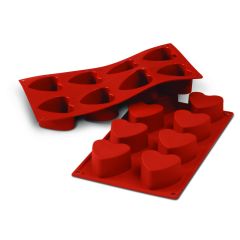 Moule en silicone - 8 cœurs