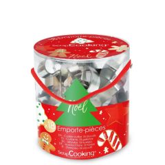 ScrapCooking Seau 18 emporte-pièces de Noël pour biscuits et sablés