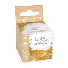 Scrapcooking Paillettes alimentaires en poudre - Doré 5g