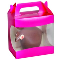 Boîte pour poule en chocolat à fenêtre (x25) - h16 cm