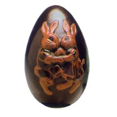 Œuf de Pâques Demi Coquille 2 Lapins - h 180mm