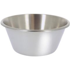 Bassine conique inox, bord roulé ouvert