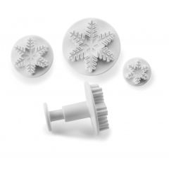 Mallard Ferrière - 3 Emporte-Pièce avec Poussoir - Flocon de Neige