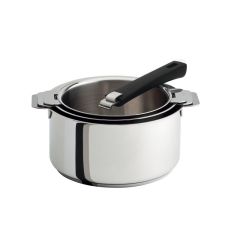 Série de 3 casseroles avec poignée amovible - Noir