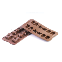 Moule Silicone Chocolat 12 Sujets Noel Silikomart