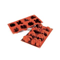 Silikomart - Plaque moule 8 Mini Sujets Nature - L 77.5 x l 57.5x H 32 x V 80ml