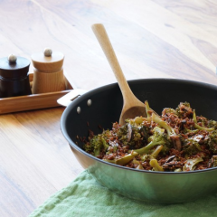 Wok Inox antiadhésif anses amovibles - Ø 24 cm