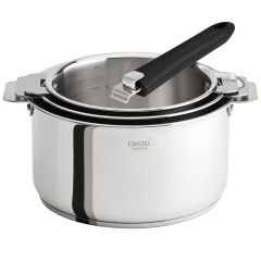 Lot 3 Casseroles Inox Casteline avec poignée amovible - Ø au choix